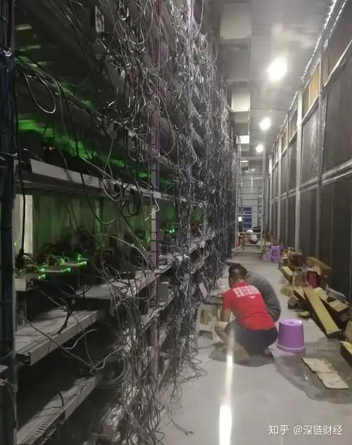 A miner carefully inspecting the components of a mining rig, ensuring optimal performance and stability.